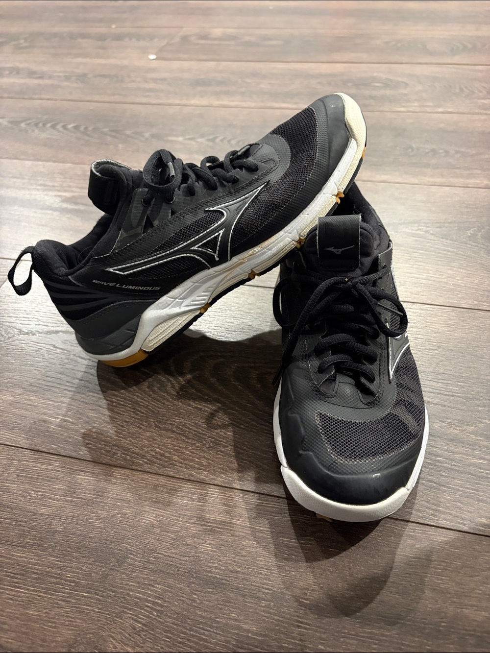 Mizuno Black Athletic Running Sneakers with White Accents